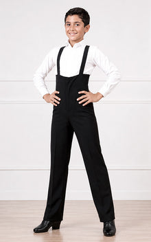 Pantalon de flamenco noir pour garçon avec bretelles élastiques
