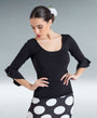 Black flamenco knit top