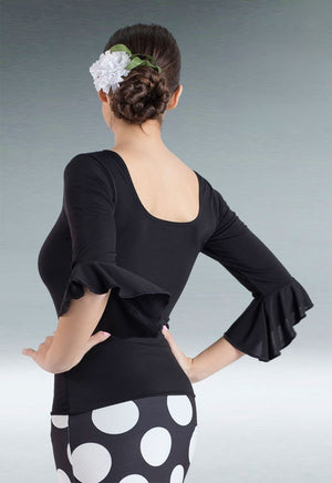 Flamenco Top Black Lycra Knit