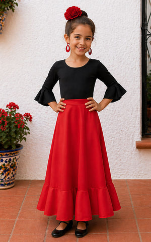 Falda flamenco niña roja
