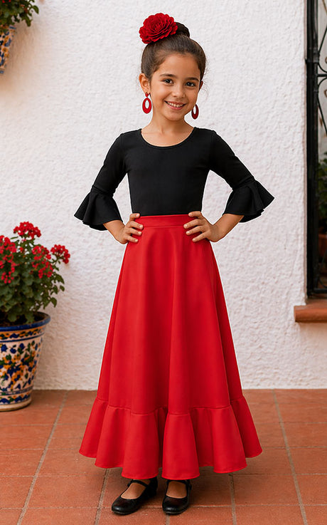 red flamenco skirt for girls