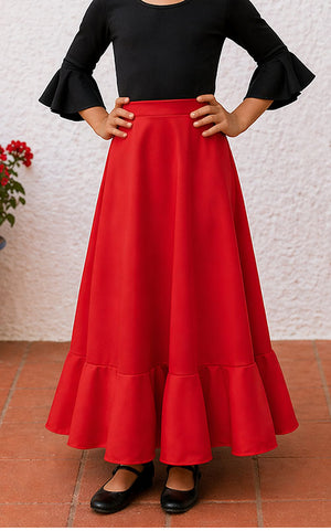 Falda flamenco niña roja