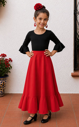 red flamenco skirt for girls