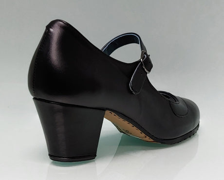 Chaussure de danse flamenco semi-professionnelle avec coutures et talon cubain