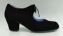 Semi-professional flamenco dance shoe in black suede and Cuban heel