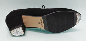 Chaussure de danse flamenco semi-professionnelle en daim noir et talon cubain