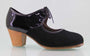 Zapato de baile flamenco profesional ante y charol negro