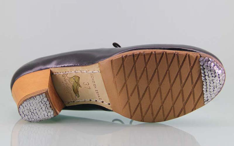 Zapato de baile flamenco profesional ante y charol negro