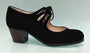 Zapato de baile flamenco profesional ante negro con cordones