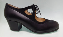 Zapato de Baile Flamenco Profesional Piel y Ante Negro