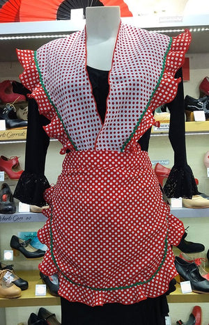 Conjunto Delantal y Mantoncillo Flamenco  con Lunares.
