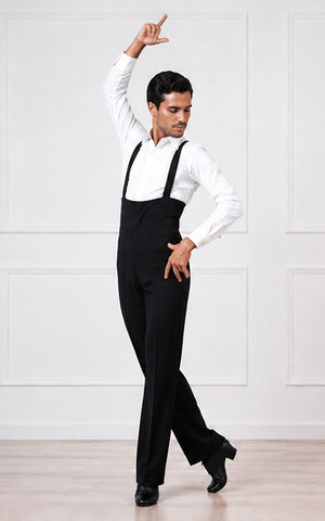 Pantalon de flamenco noir pour homme avec bretelles élastiques