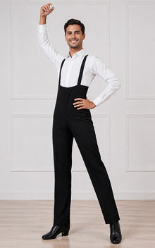 Pantalon de flamenco noir pour homme avec bretelles élastiques