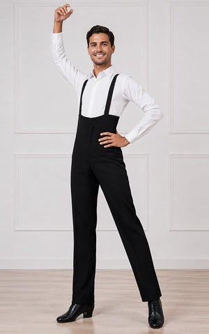 Pantalon de flamenco noir pour homme avec bretelles élastiques