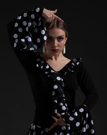 Top Flamenco negro Lola Con Volantes De Lunares