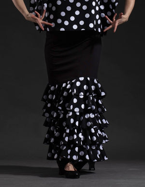 Jupe flamenco Zagra à 5 volants imprimés