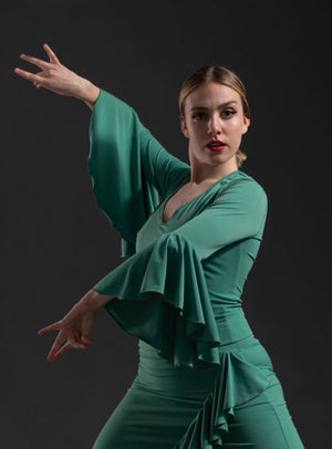 Flamenco Village Top with Ruffle Sleeves