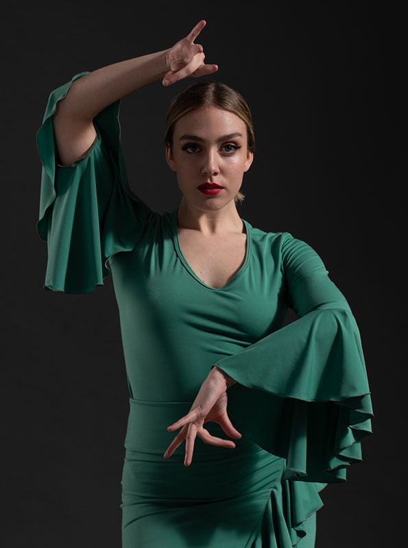 Flamenco Village Top with Ruffle Sleeves