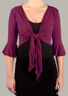 Cardigan flamenco couleur aubergine pour femme