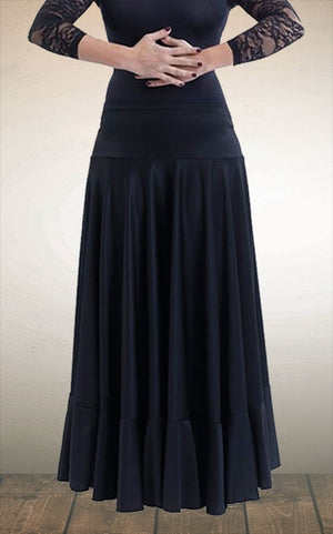 Falda flamenco negra de capa y volante