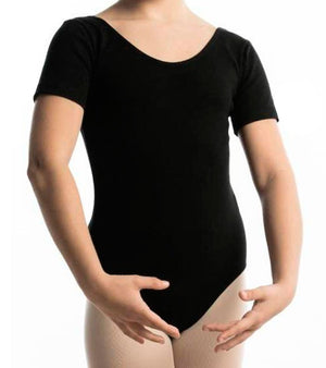 Maillot noir à manches courtes pour fille