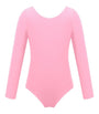 justaucorps rose à manches longues pour filles