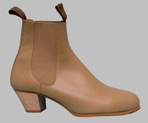 Bottes flamenco en cuir beige