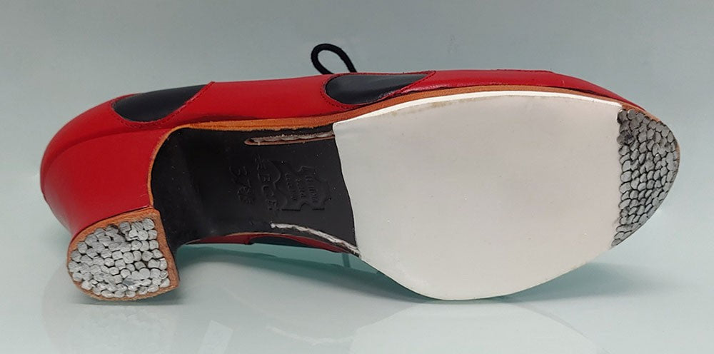 Professional Flamenco Dance Shoe with Red and Black Laces