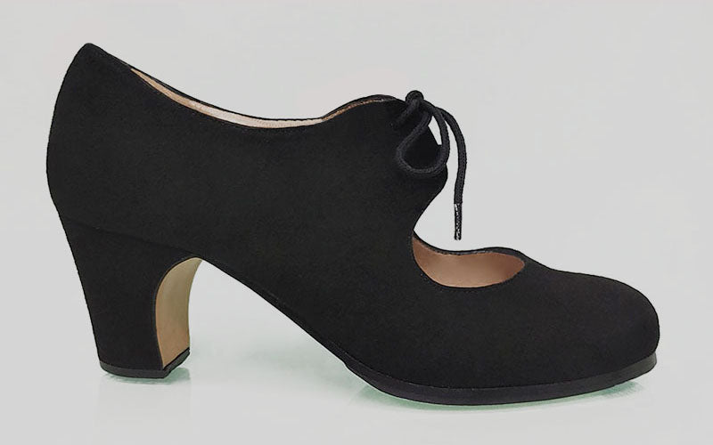 Zapato de baile flamenco semiprofesional ante negro