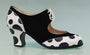 Zapato de baile flamenco profesional negro-blanco y lunares