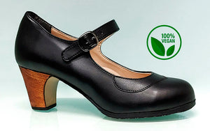 Black "vegan" flamenco dance shoe
