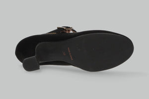 Flamenca Antelina Negro Con Hebilla Ancha