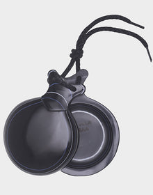 Castañuela capricho negra veteada azul y blanca caja normal