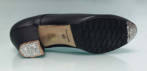Chaussure de flamenco semi-professionnelle pour homme en cuir noir