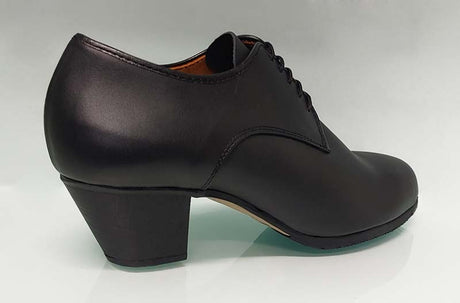 Chaussure de flamenco semi-professionnelle pour homme en cuir noir