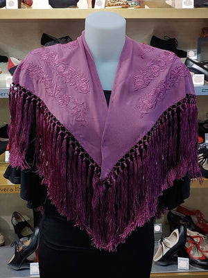 Embroidered Bougainvillea Shawl with Bougainvillea Flowers 140 cm.