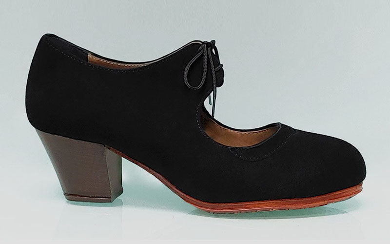 Zapato de baile flamenco profesional "doble ancho especial" con cordones.