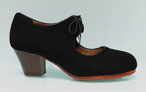 Zapato de baile flamenco profesional "doble ancho especial" con cordones.