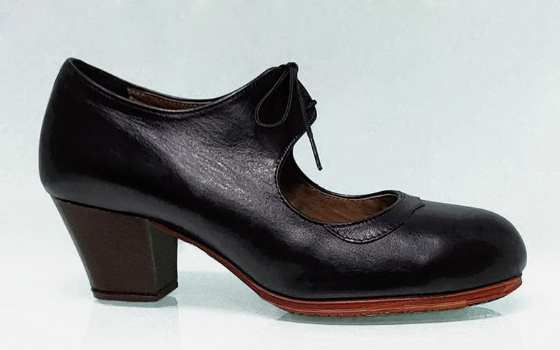 Chaussure de danse flamenco professionnelle « double largeur spéciale » avec lacets.