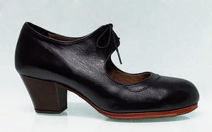 Chaussure de danse flamenco professionnelle « double largeur spéciale » avec lacets.