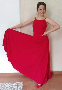 Robe de flamenco basique rouge russe
