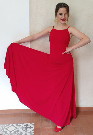 Robe de flamenco basique rouge russe