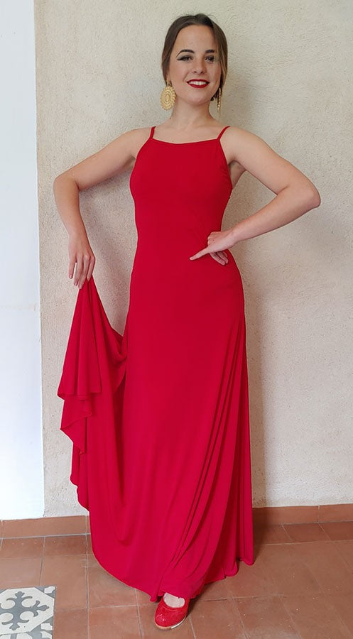 Robe de flamenco basique rouge russe