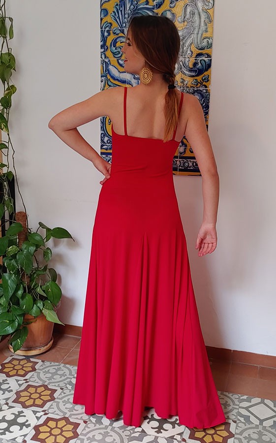 Robe de flamenco basique rouge russe