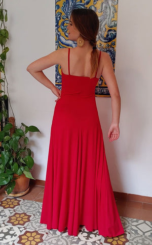 Robe de flamenco basique rouge russe
