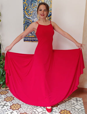 Robe de flamenco basique rouge russe