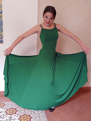 Robe de flamenco basique verte Rus