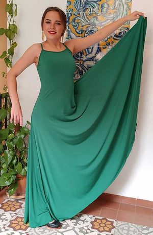 Robe de flamenco basique verte Rus