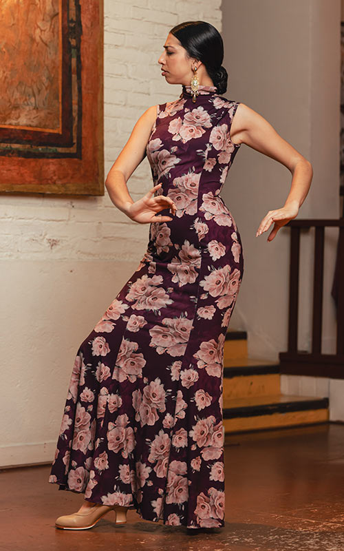 Mirabel flamenco skirt with a multi-colored print