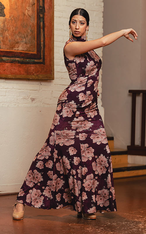 Mirabel flamenco skirt with a multi-colored print